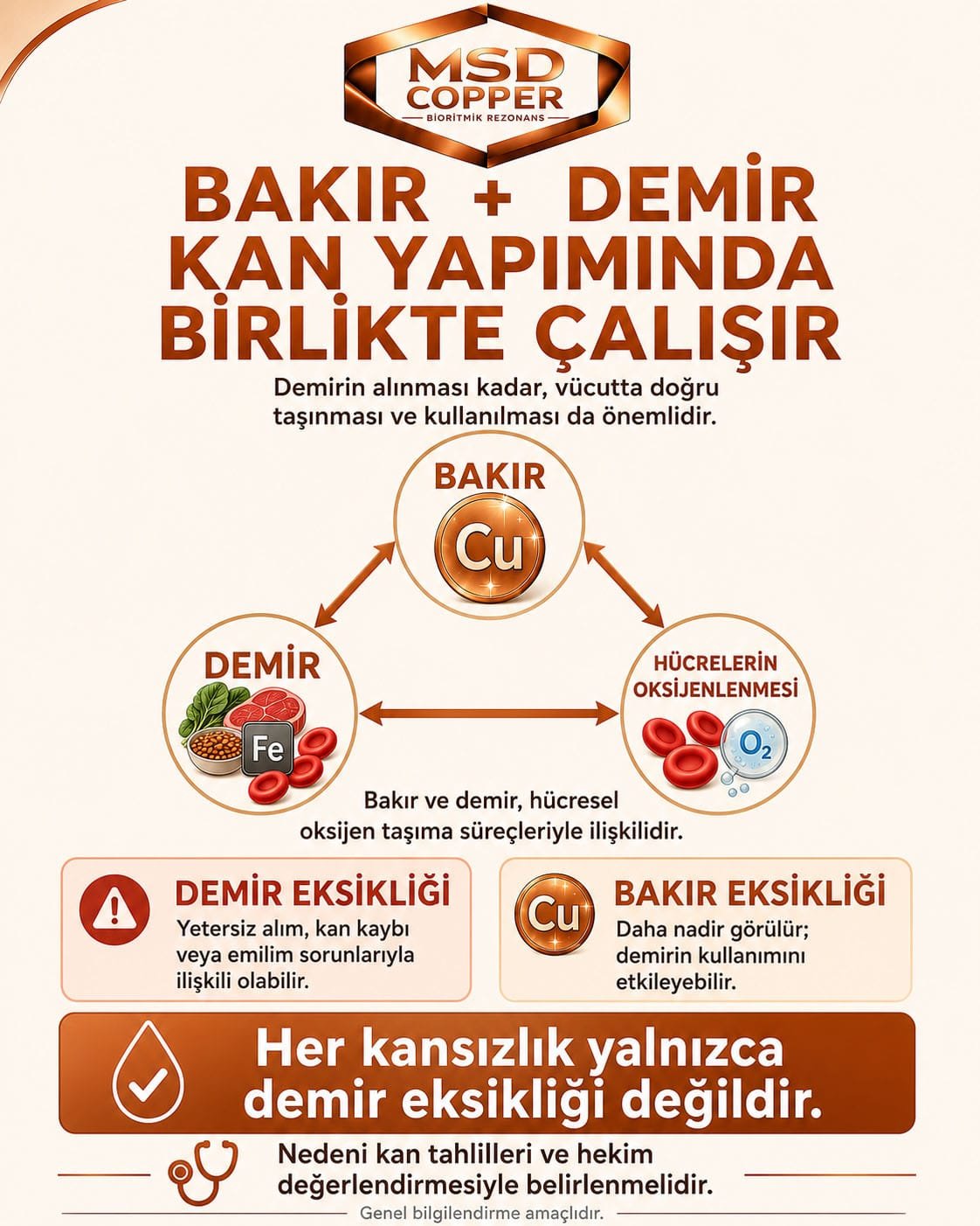 MSD Copper Bioritmik Frekanslı Ürünler Bakır Demir Oksijen mobil