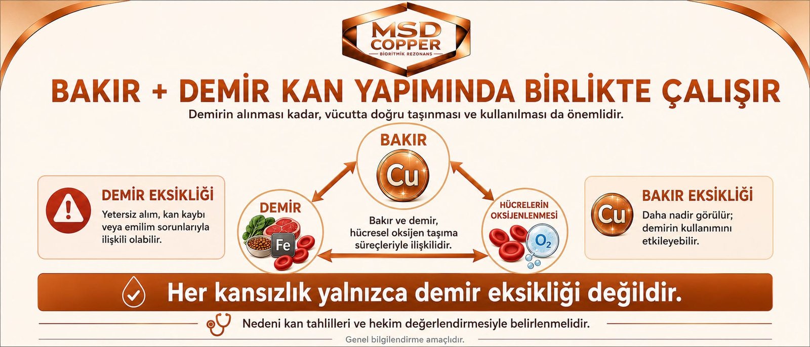 MSD Copper Bioritmik Frekanslı Ürünler Bakır Demir Oksijen