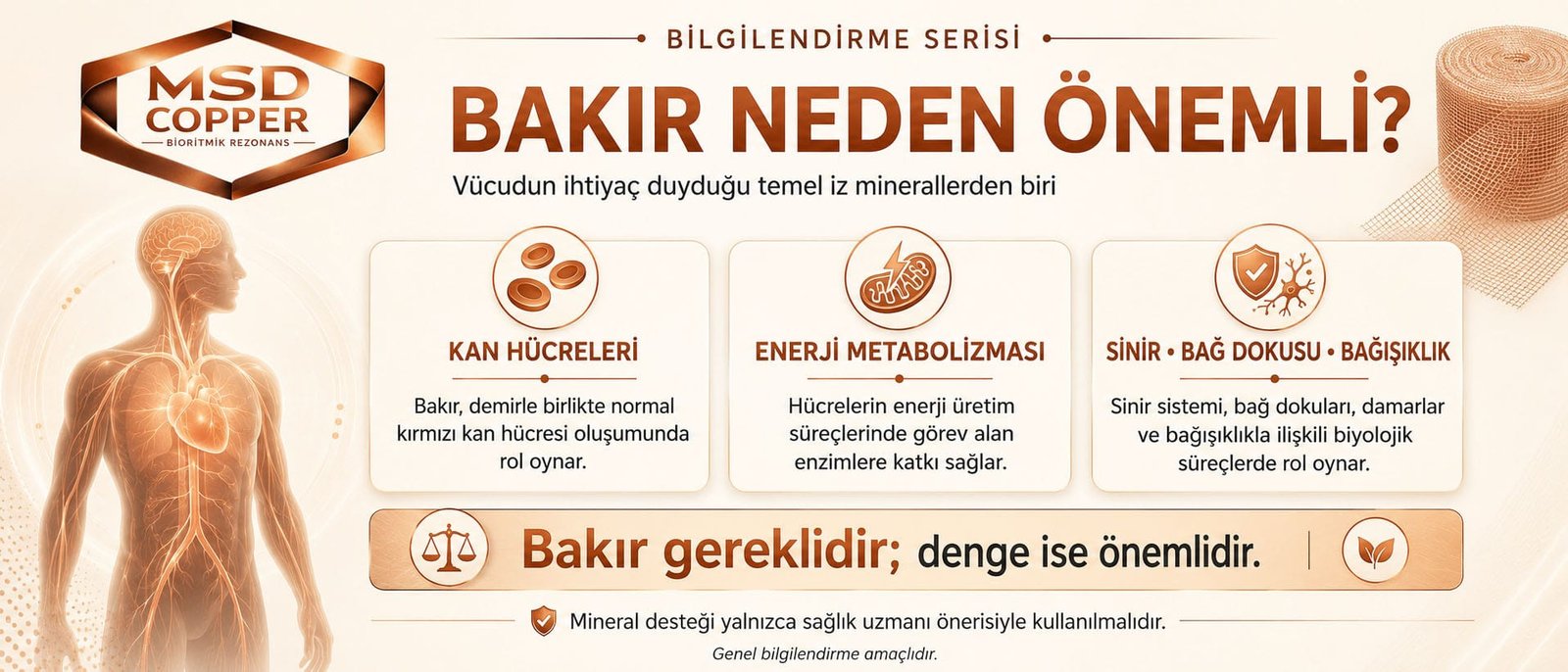 MSD Copper Bioritmik Frekanslı Ürünler Bakır Önemlidir