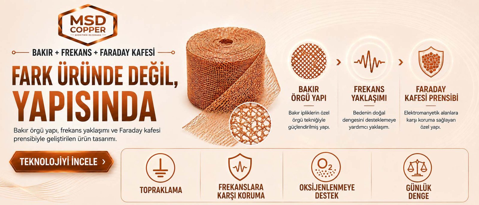 MSD Copper Bioritmik Frekanslı Ürünler Genel Bilgi Faraday kafesi